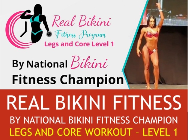 REAL BIKINI FITNESS  LEGS & CORE WORKOUT FOR BEGINNERS